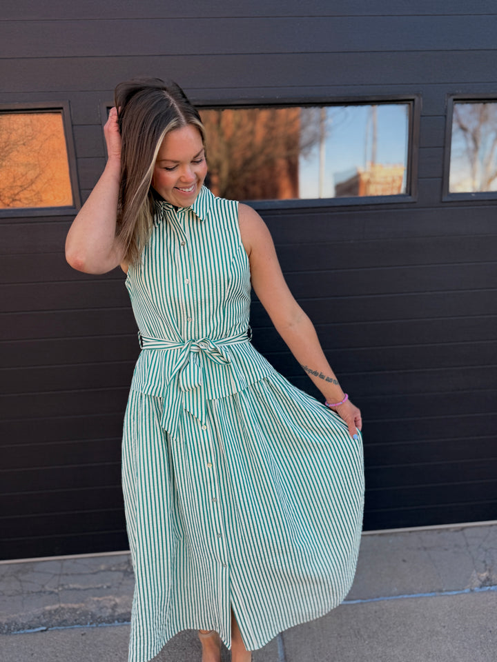 Magnolia Lane Striped Midi