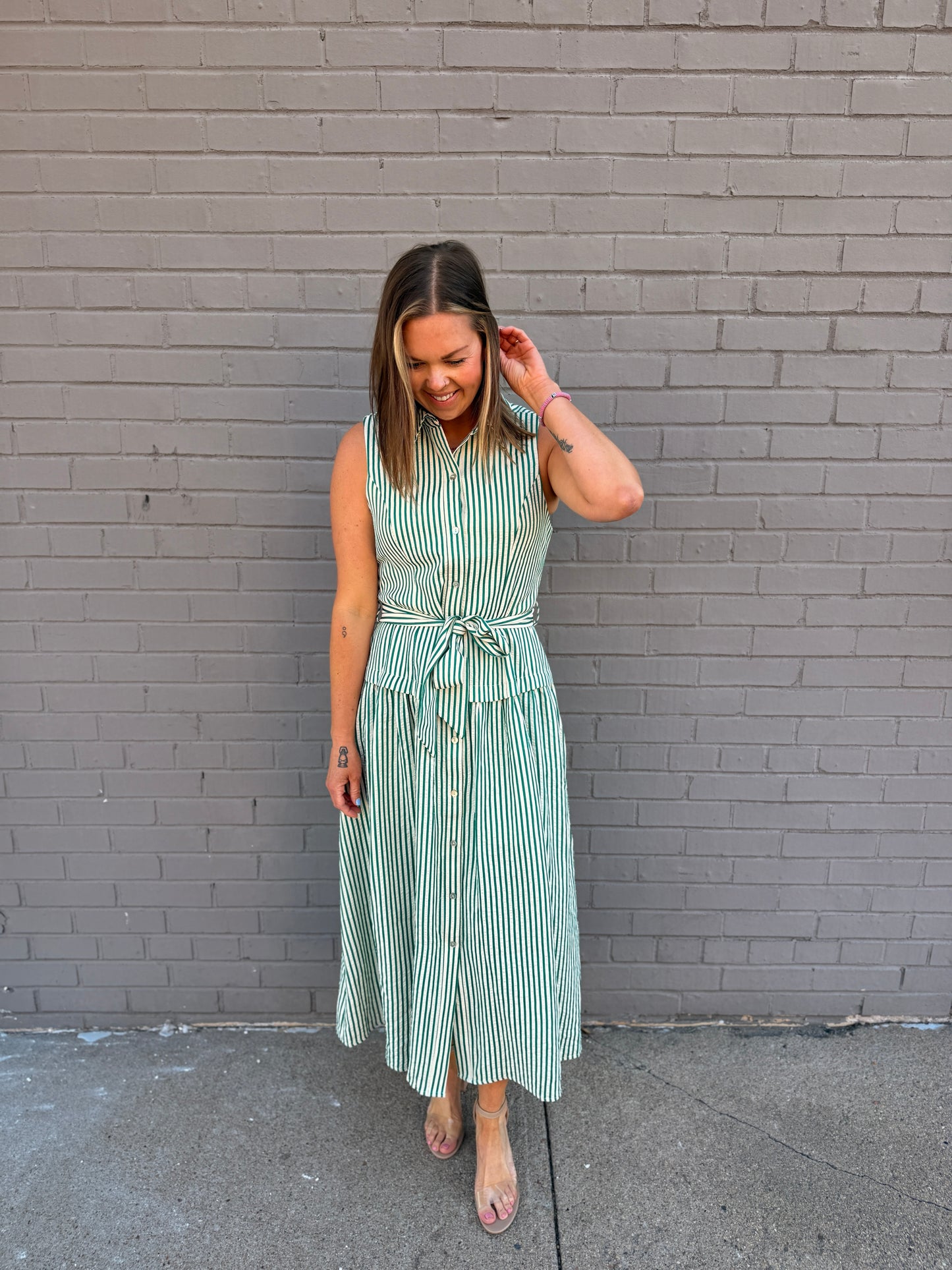 Magnolia Lane Striped Midi
