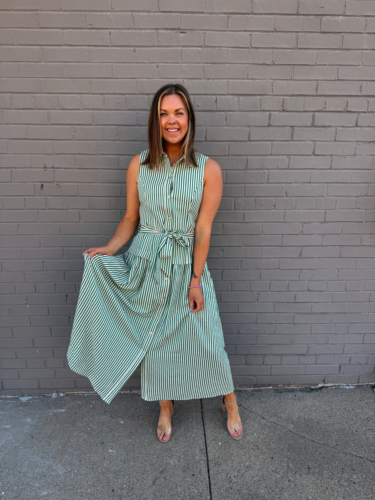 Magnolia Lane Striped Midi