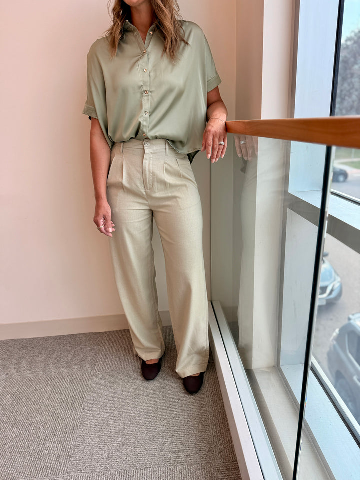 The Blair Linen Pants - Tan
