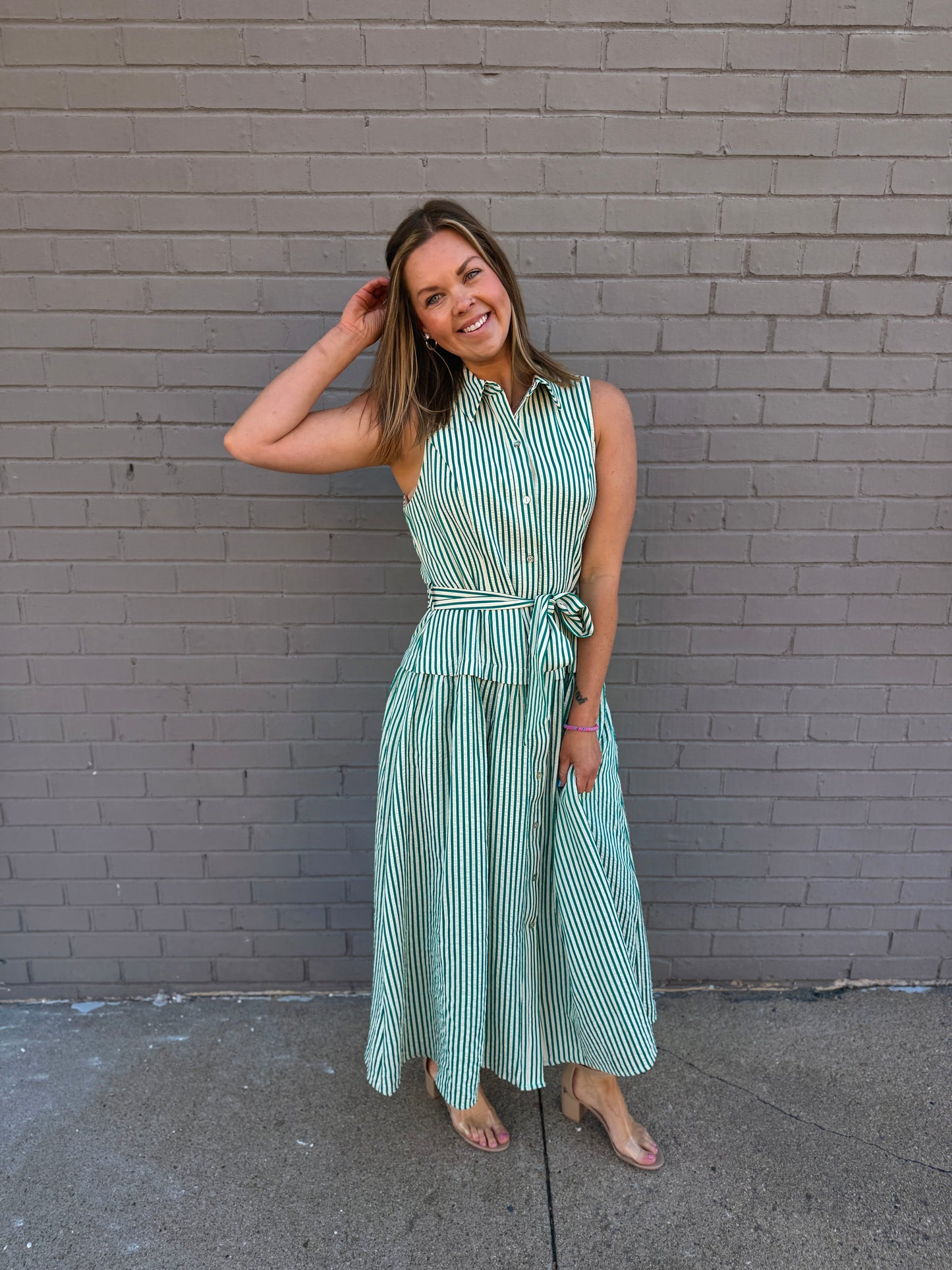 Magnolia Lane Striped Midi