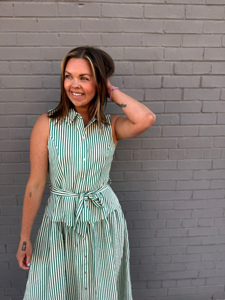 Magnolia Lane Striped Midi