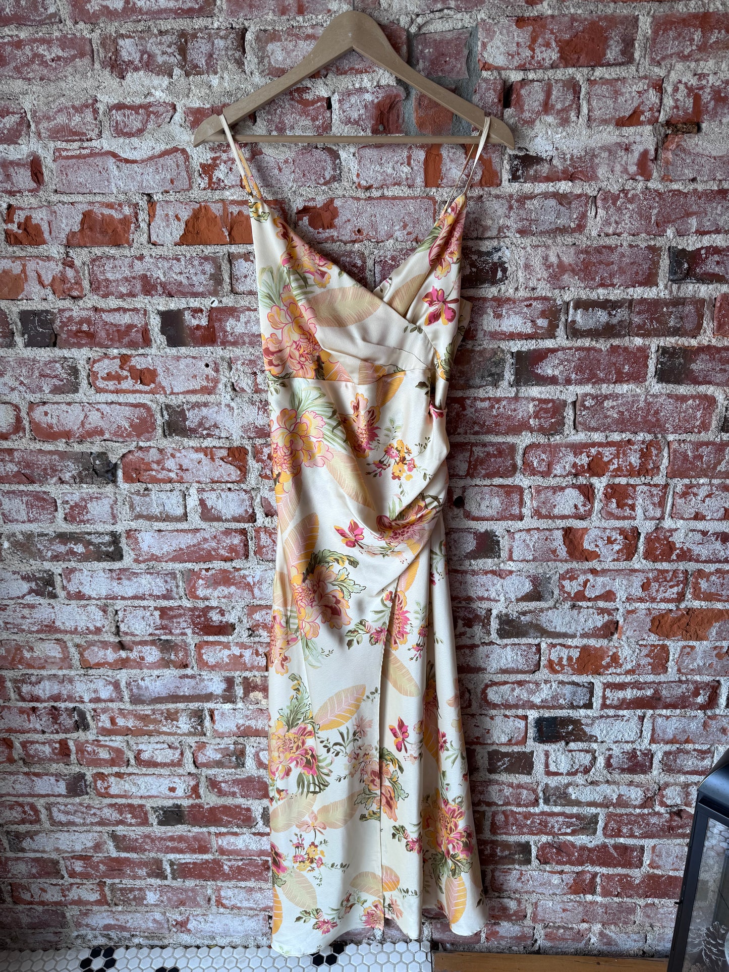 Floral Print Wrap Midi Dress