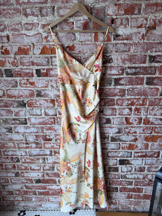Floral Print Wrap Midi Dress