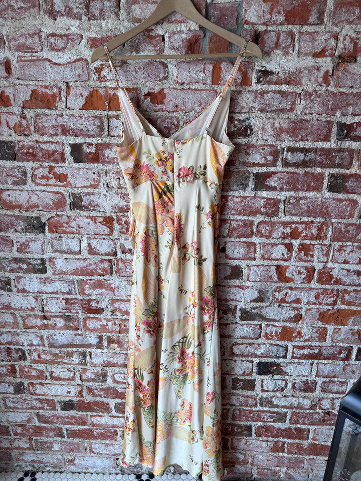 Floral Print Wrap Midi Dress