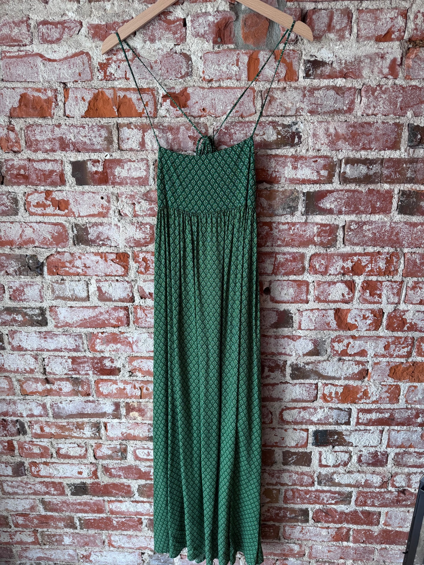 Green Printed Maxi Dress