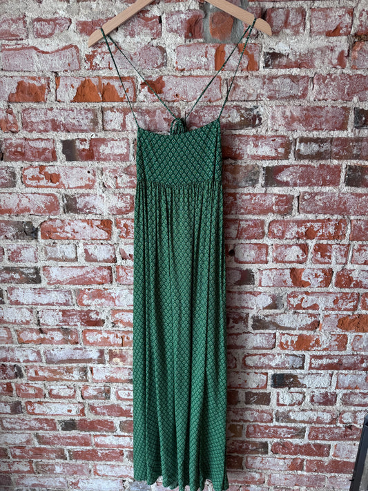 Green Printed Maxi Dress