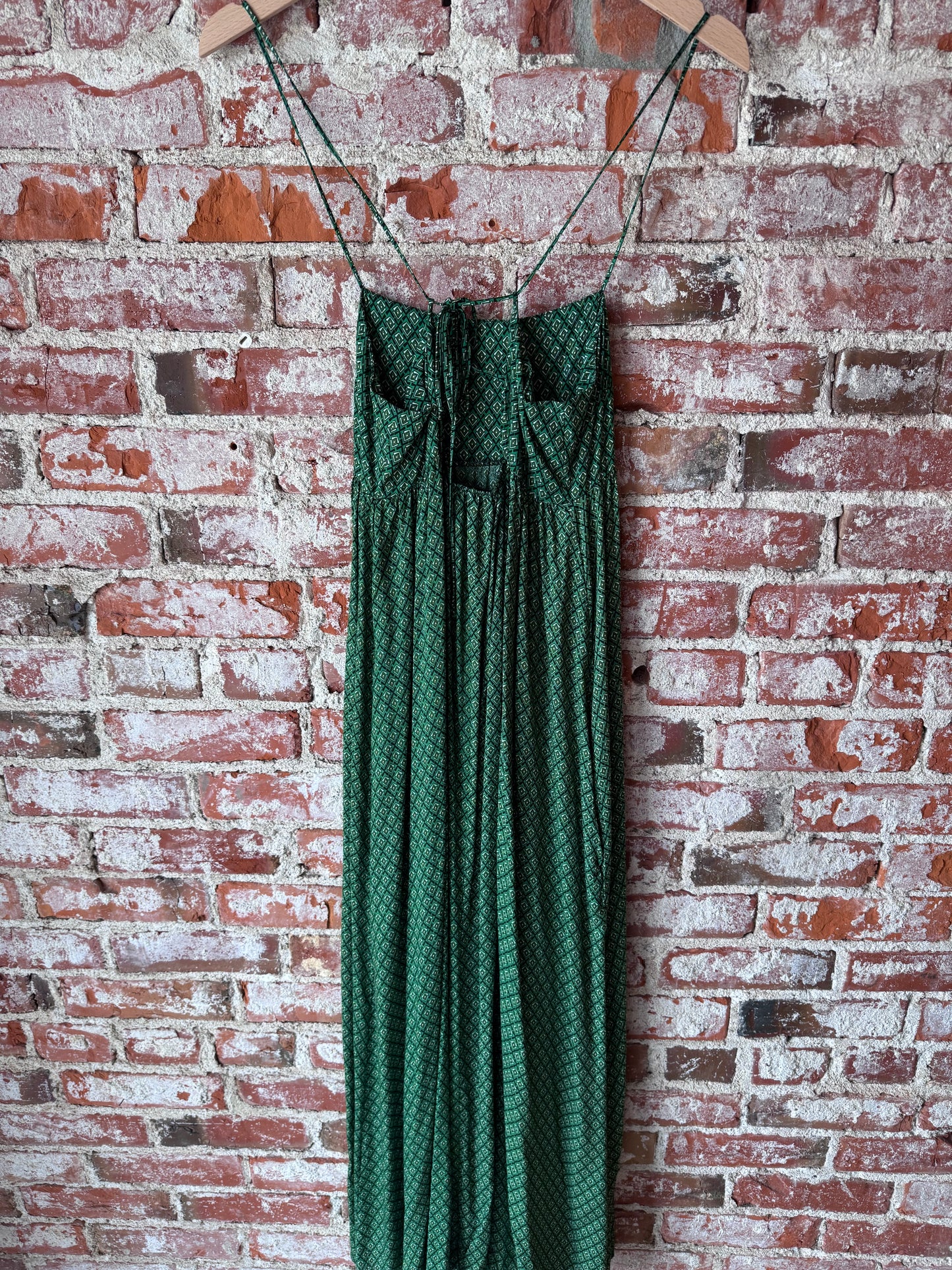 Green Printed Maxi Dress