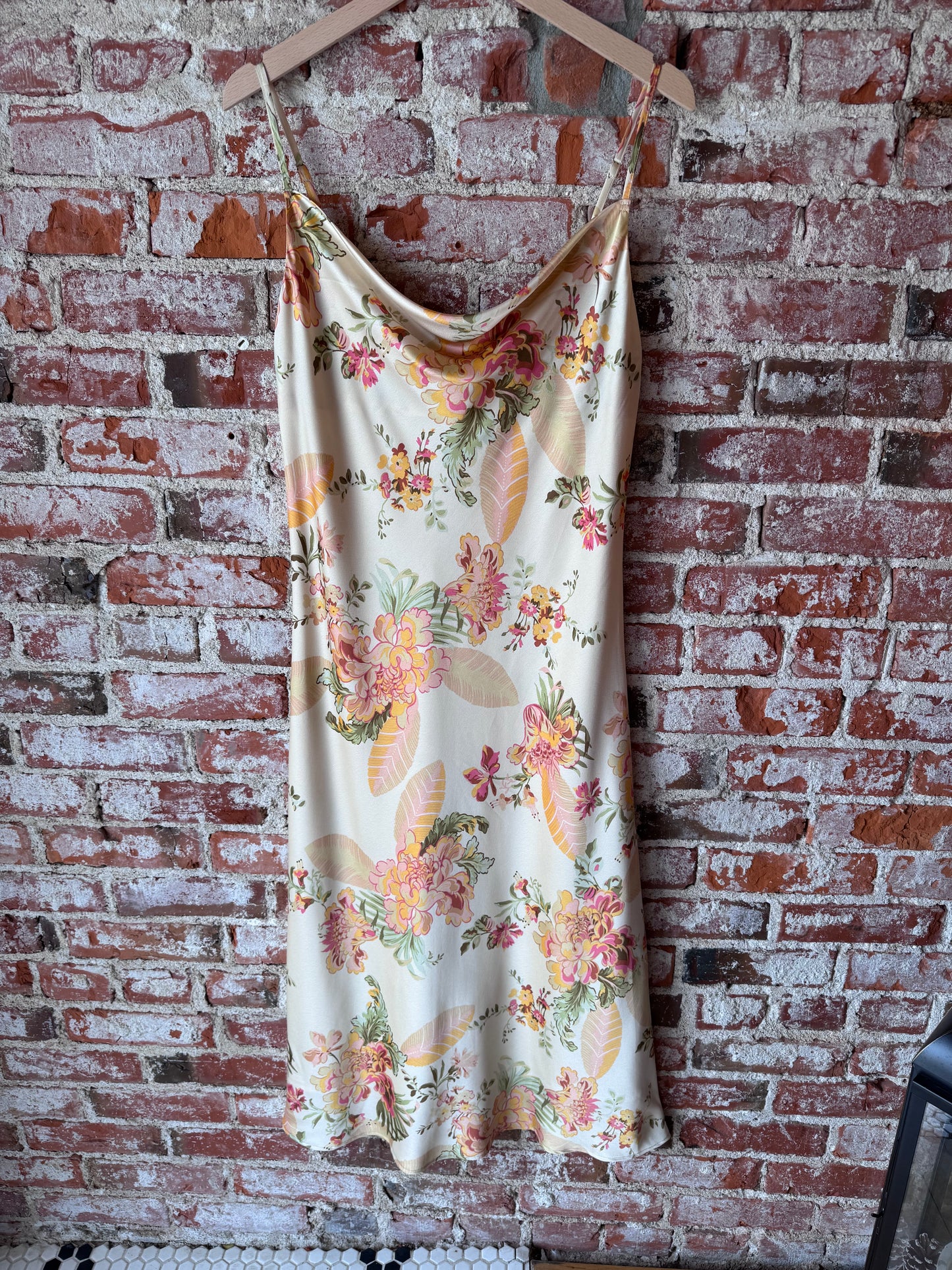 Floral Satin Slip Dress
