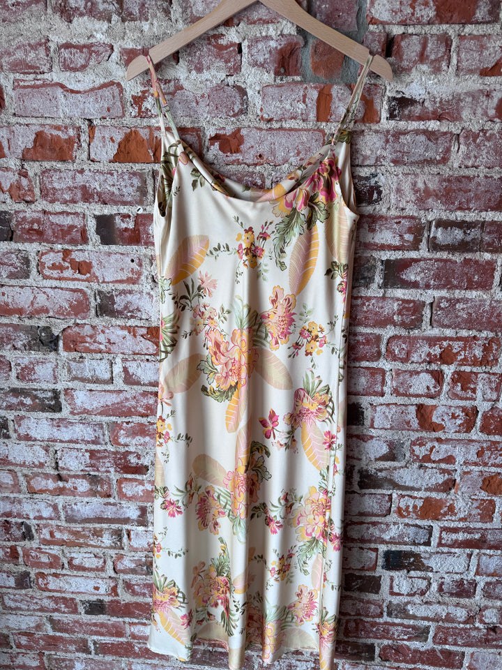 Floral Satin Slip Dress