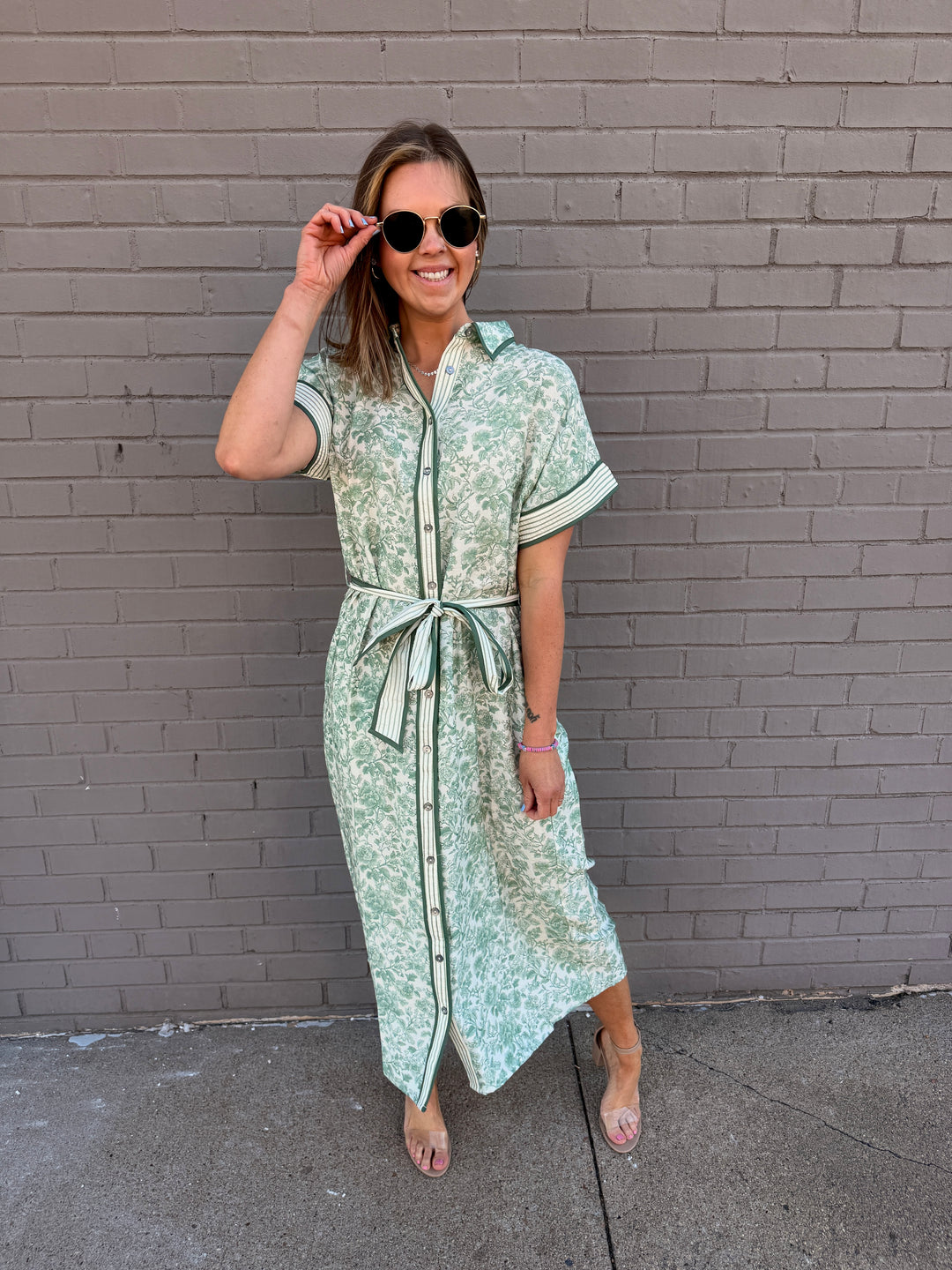 Garden Stroll Midi Shirt Dress