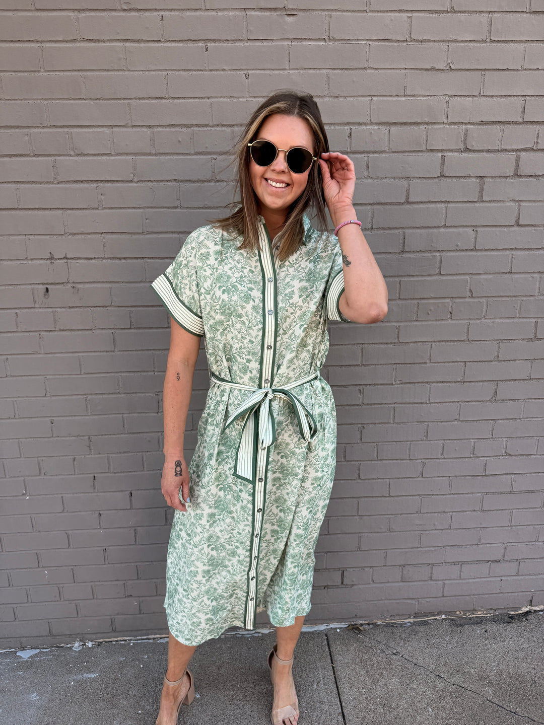 Garden Stroll Midi Shirt Dress
