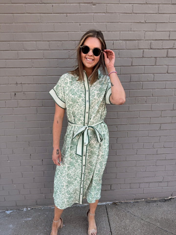 Garden Stroll Midi Shirt Dress