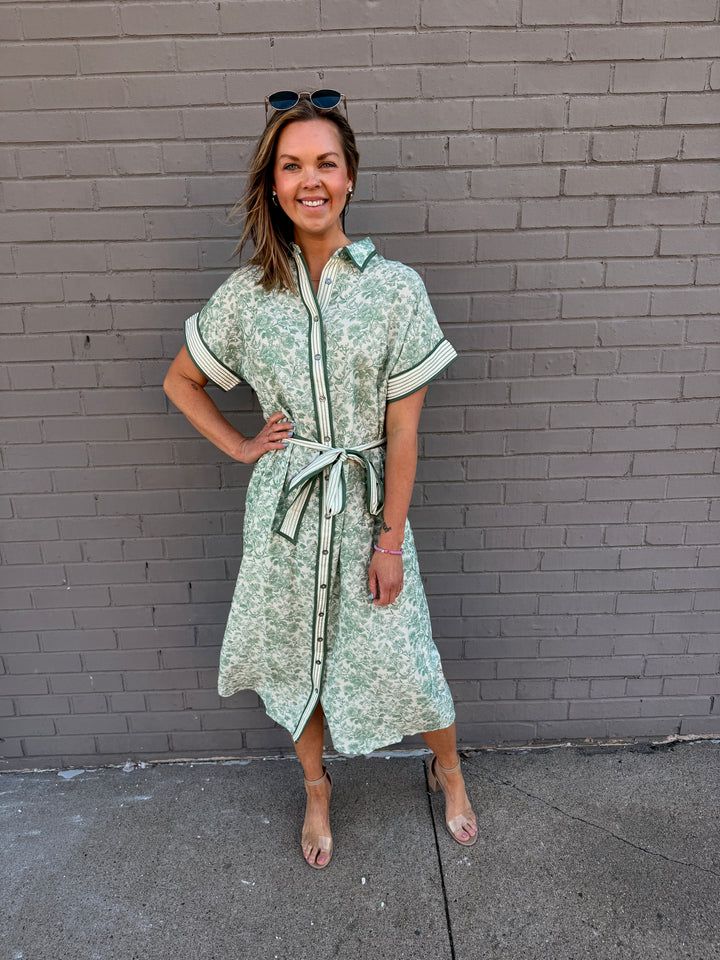 Garden Stroll Midi Shirt Dress