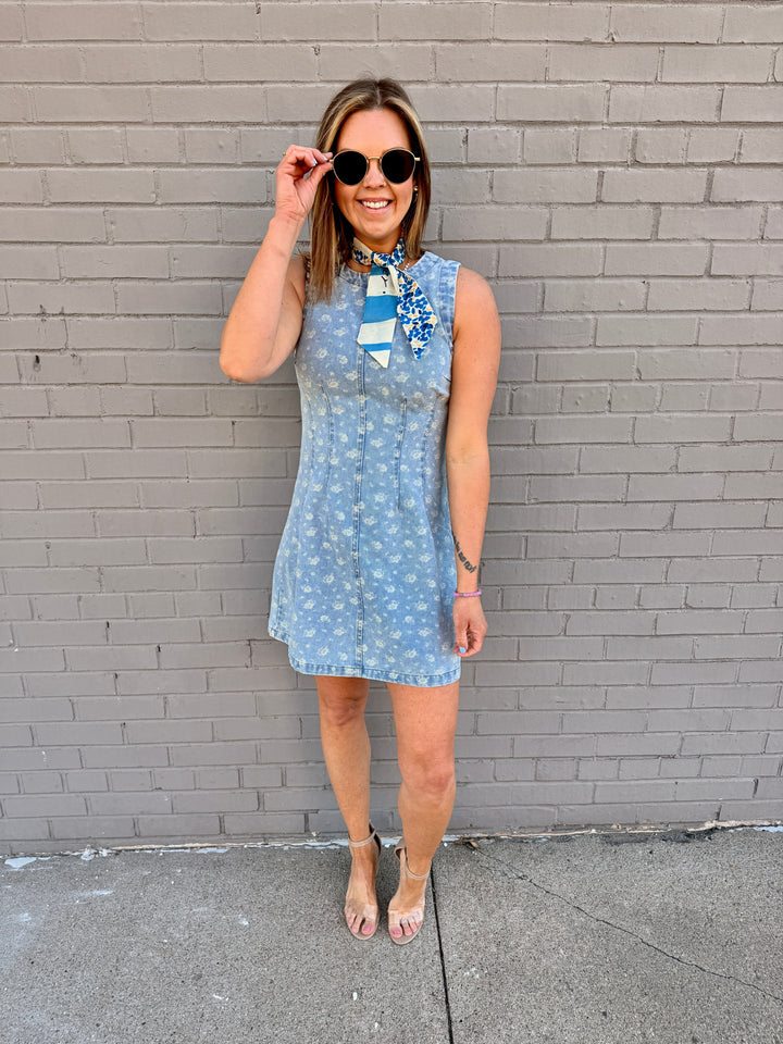 Bloom &amp; Bleach Floral Denim Mini