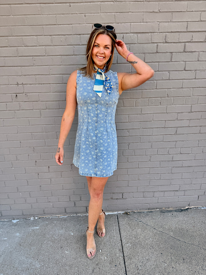 Bloom &amp; Bleach Floral Denim Mini