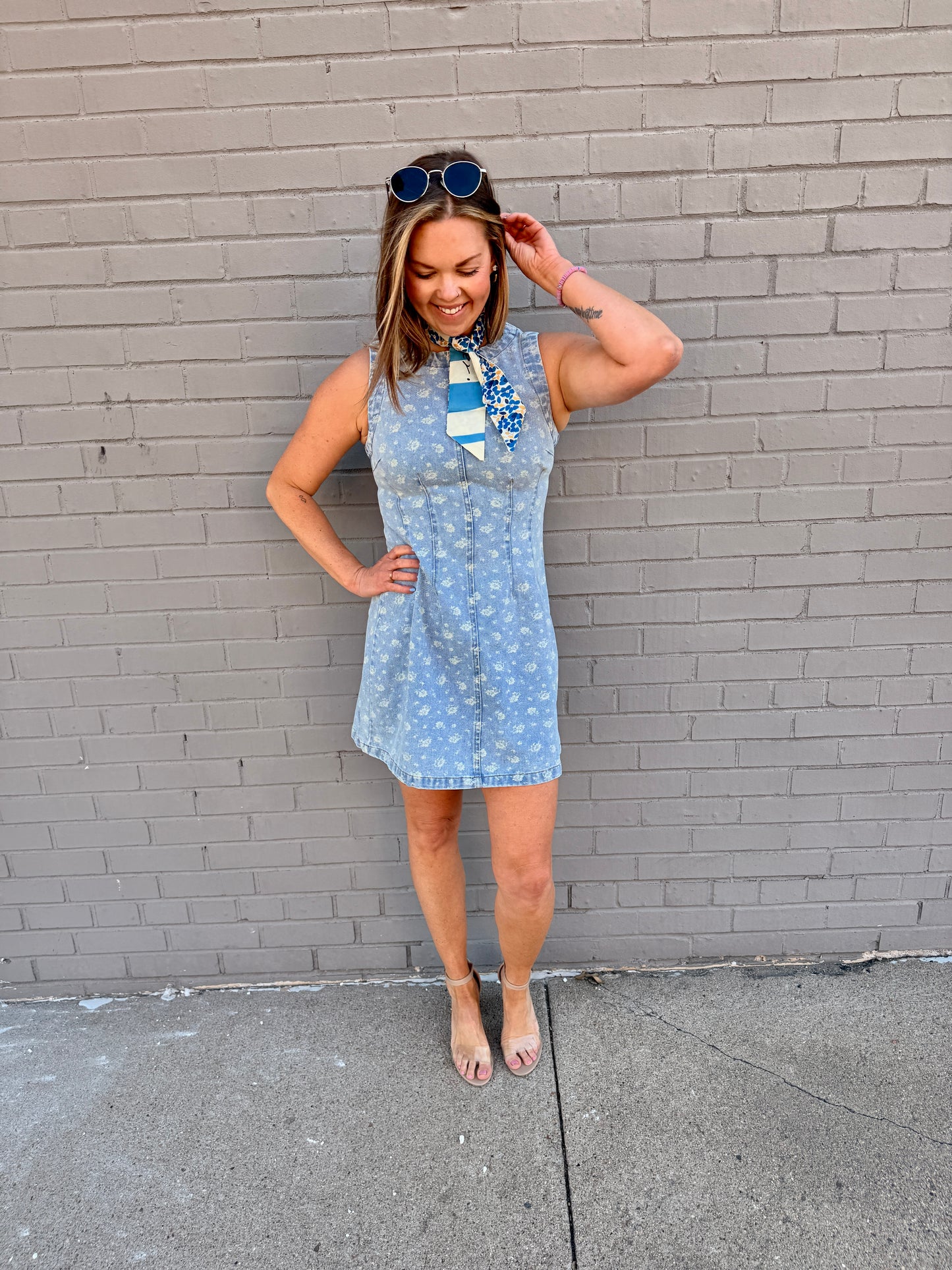 Bloom & Bleach Floral Denim Mini