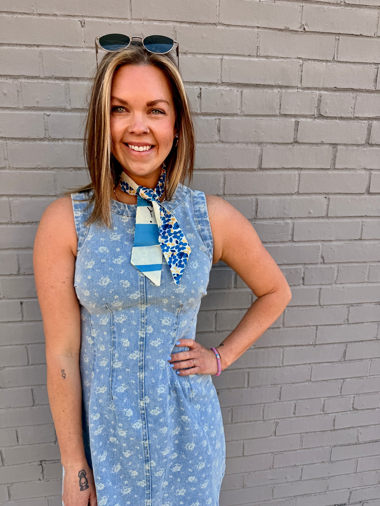 Bloom & Bleach Floral Denim Mini