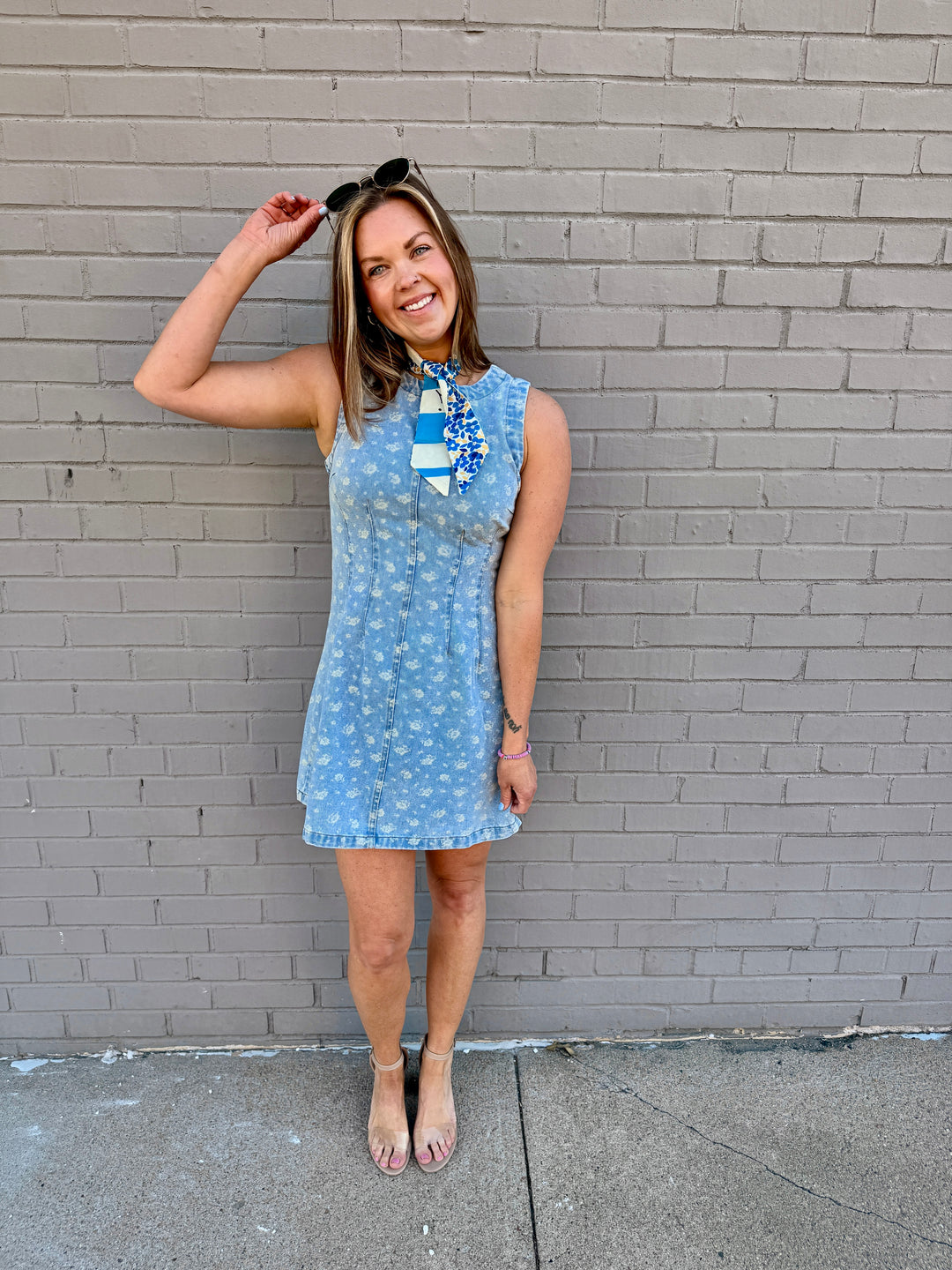 Bloom &amp; Bleach Floral Denim Mini