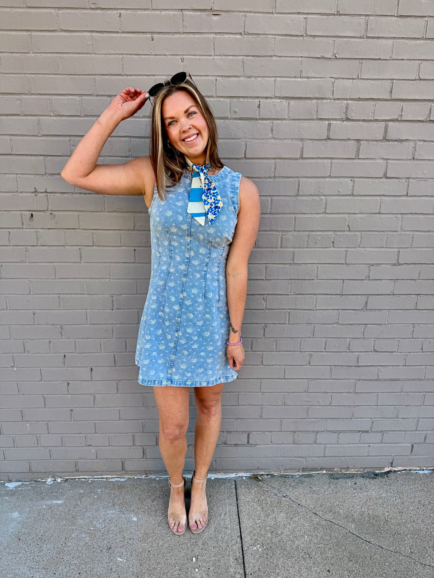 Bloom & Bleach Floral Denim Mini