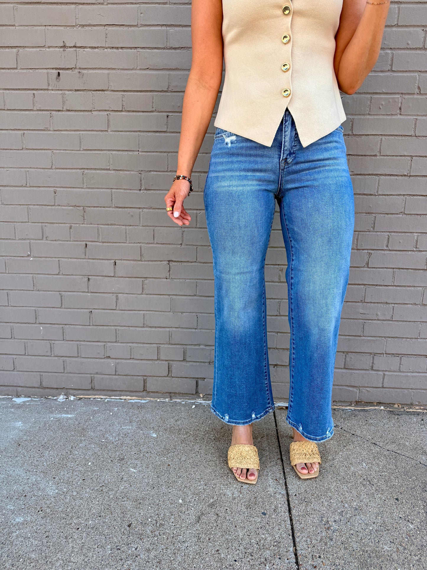 The Harper Crop Wide Jeans