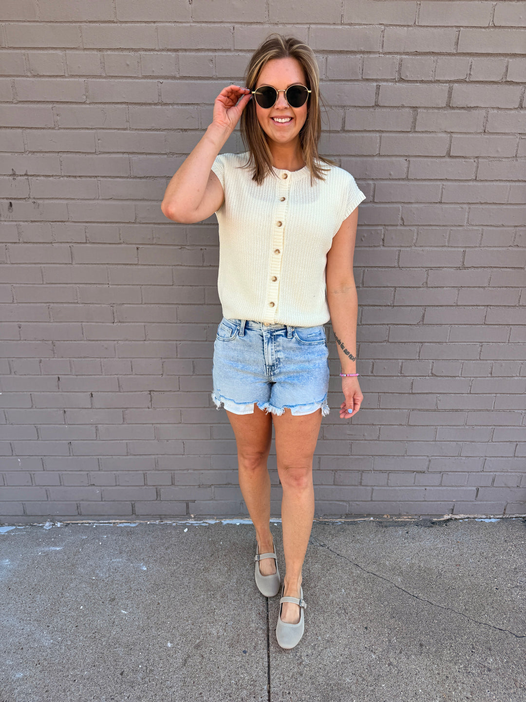 Summer Escape Distressed Denim Shorts