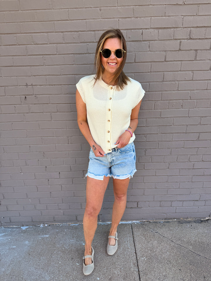 Summer Escape Distressed Denim Shorts