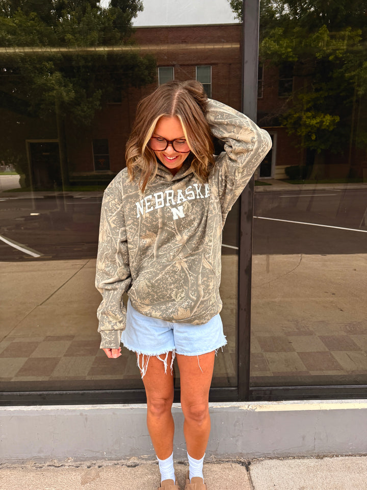 Camo Hoodie Husker