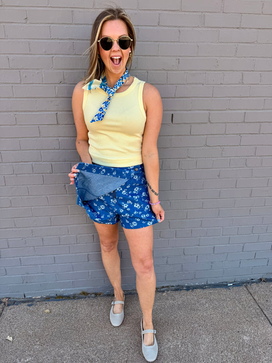 Sunny Bloom Floral Skort