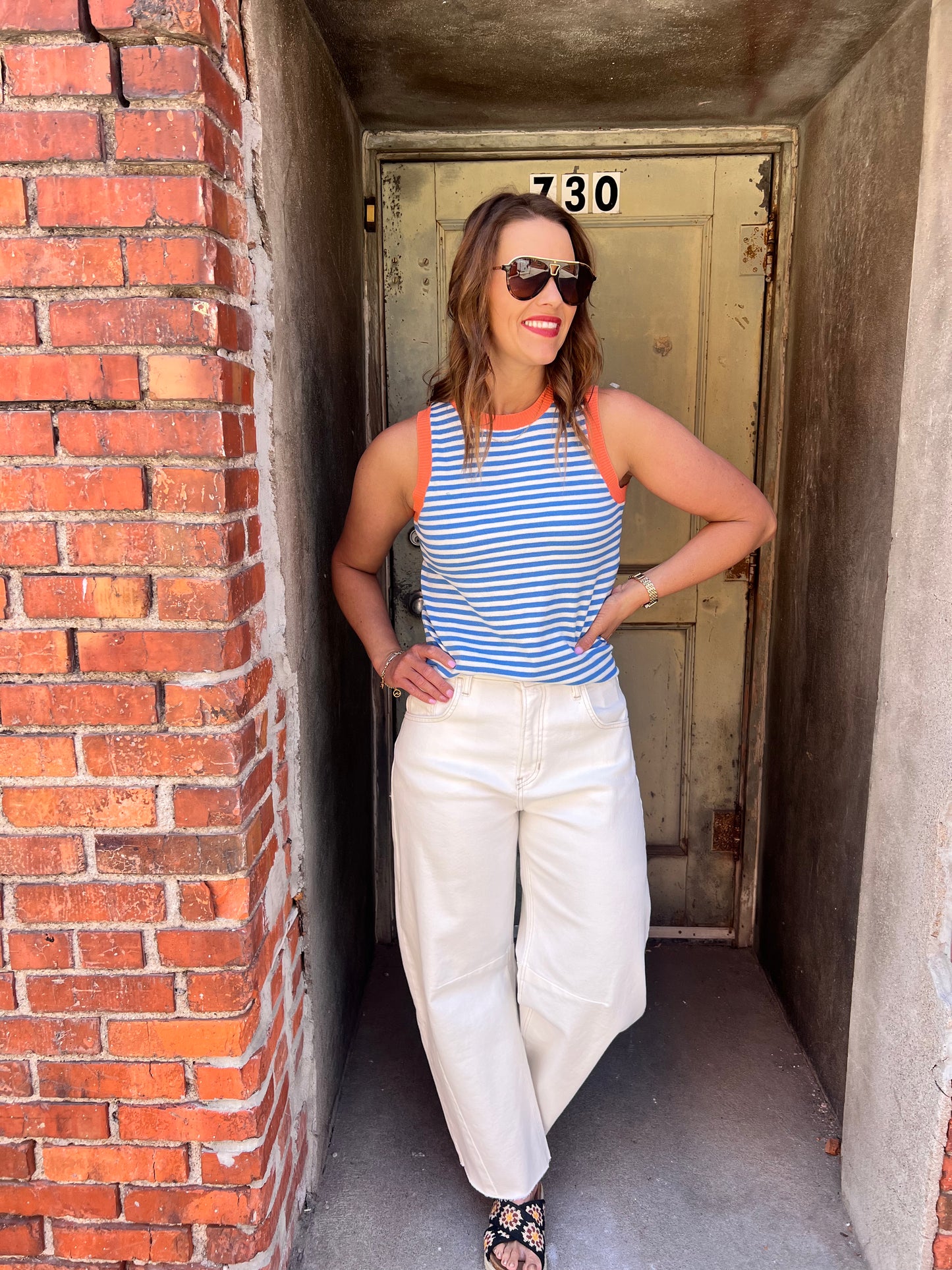 White Barrel Jeans with Seams