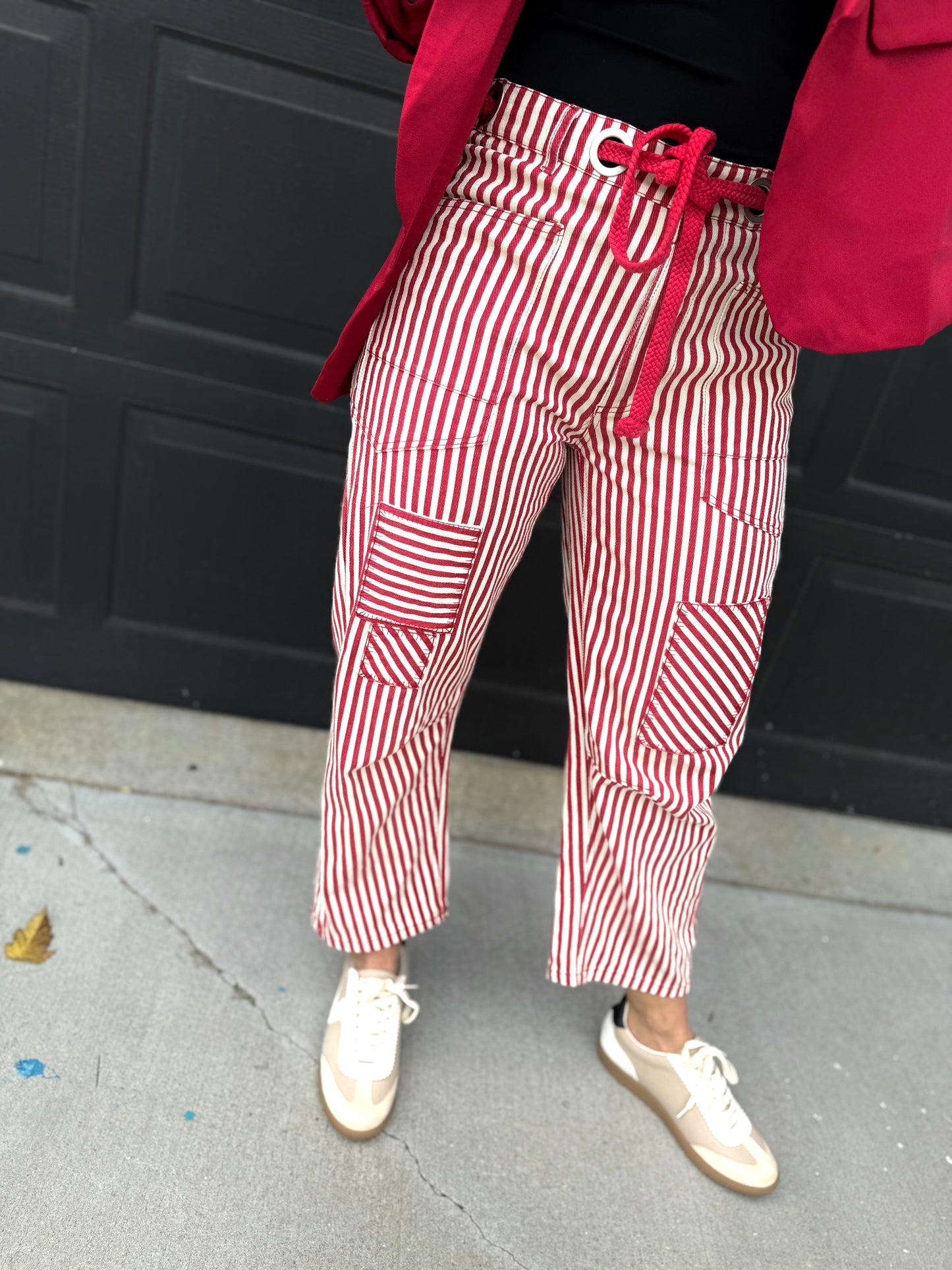 Striped Twill Barrel Pants II