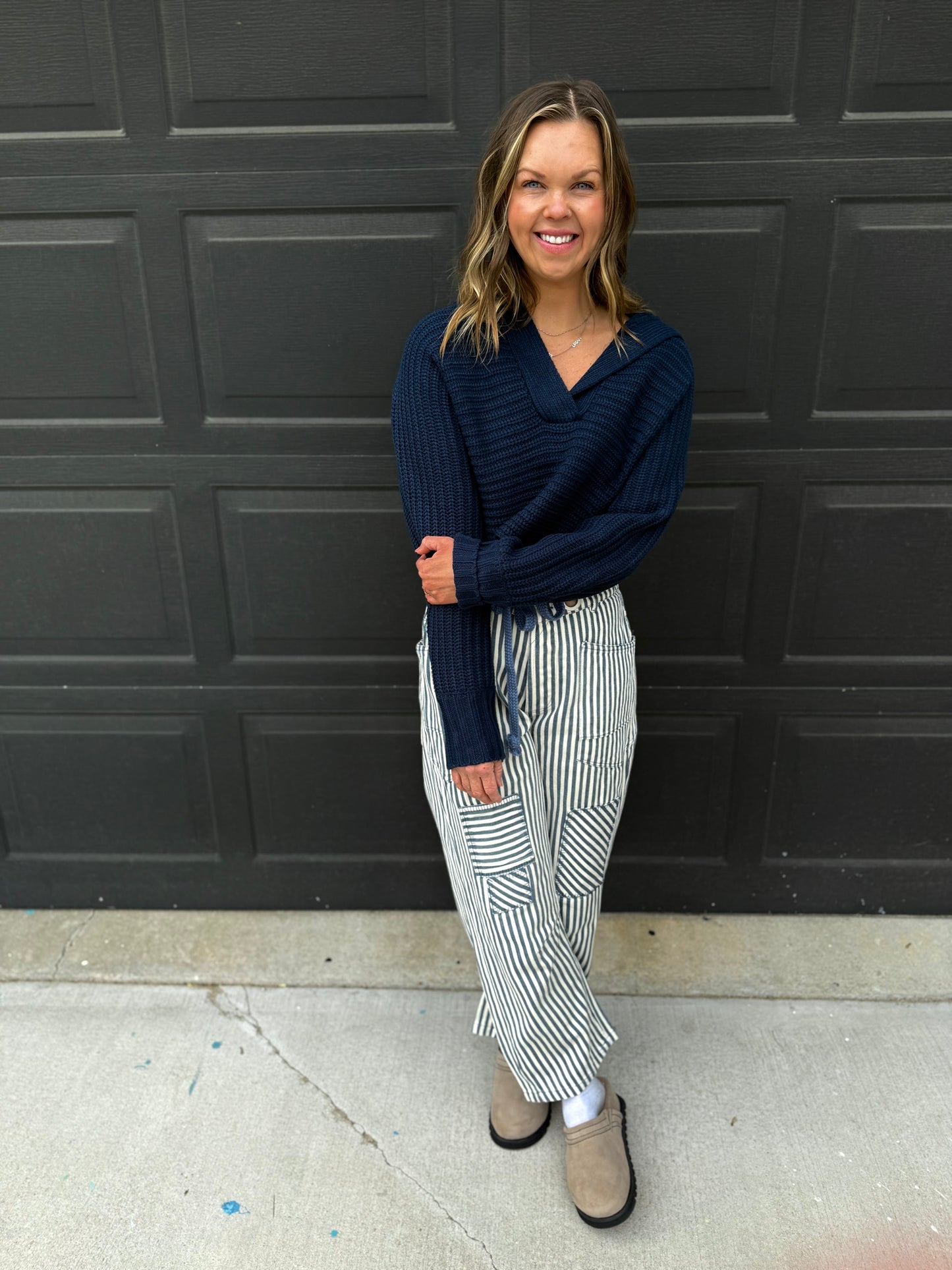 Striped Twill Barrel Pants II