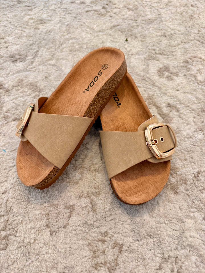 Lizzy Buckle Slide Sandals