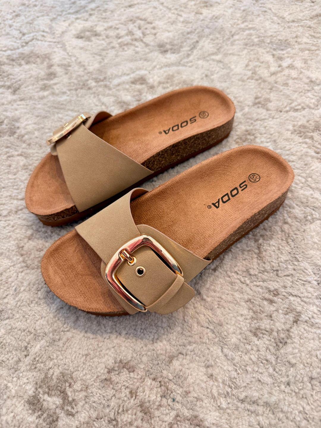 Lizzy Buckle Slide Sandals