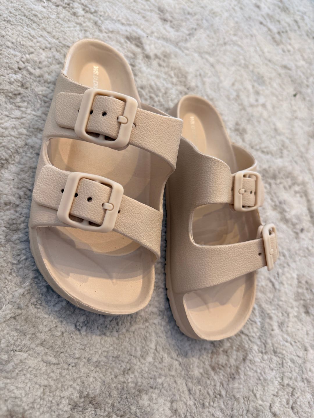 Double Buckle Sandal - Beige