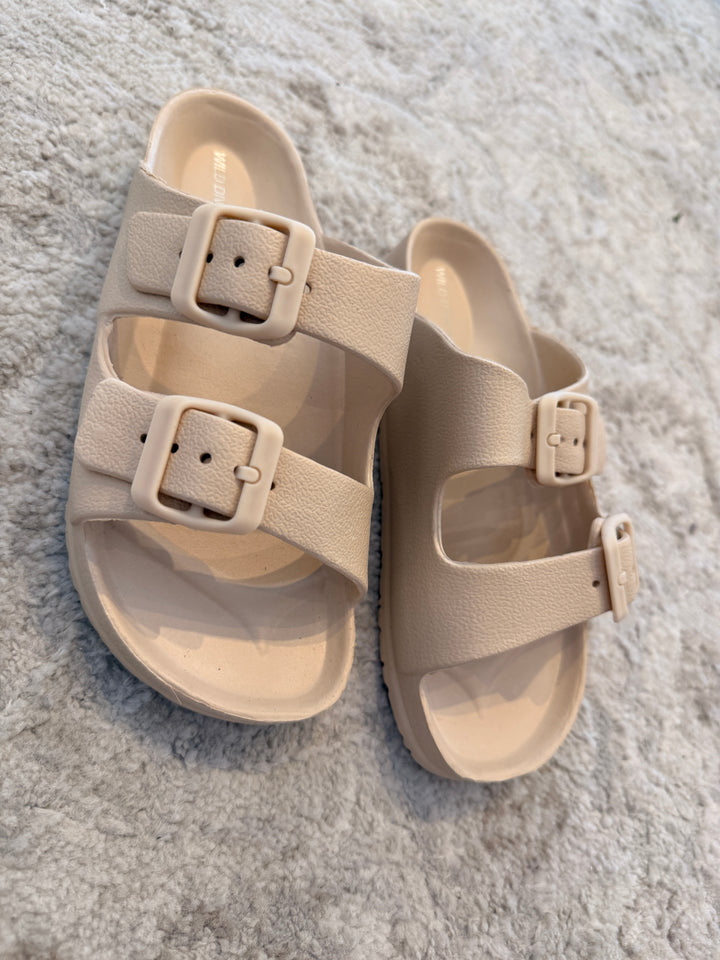 Double Buckle Sandal - Beige