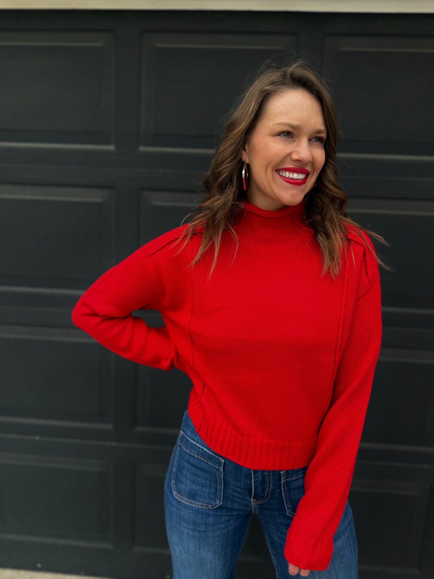 Elevate High Neck Roll Sweater