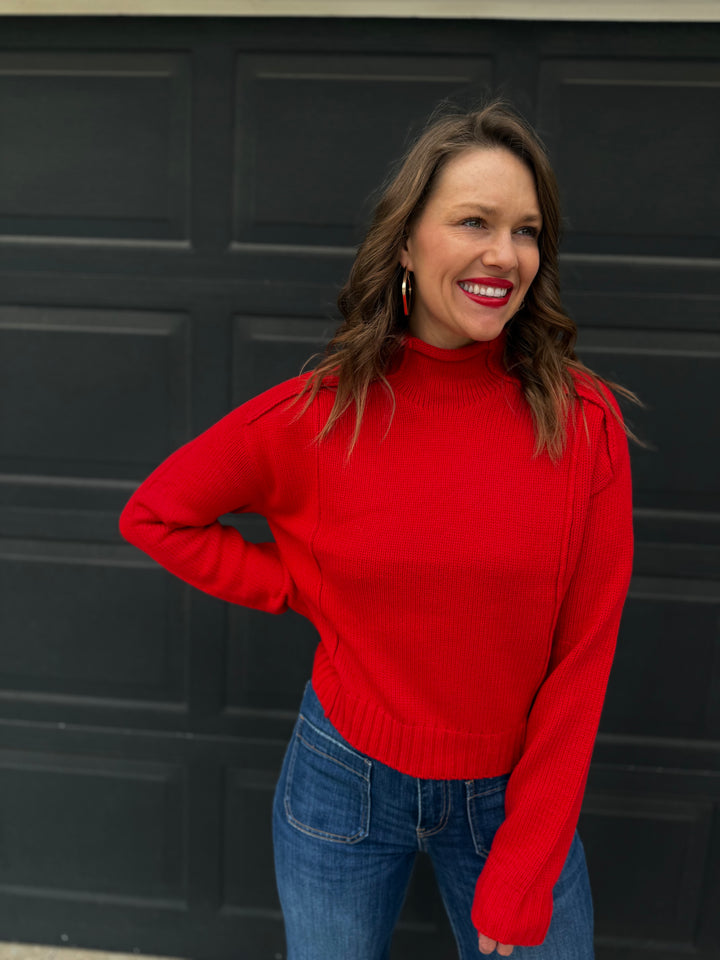Elevate High Neck Roll Sweater
