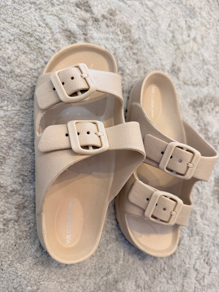 Double Buckle Sandal - Beige
