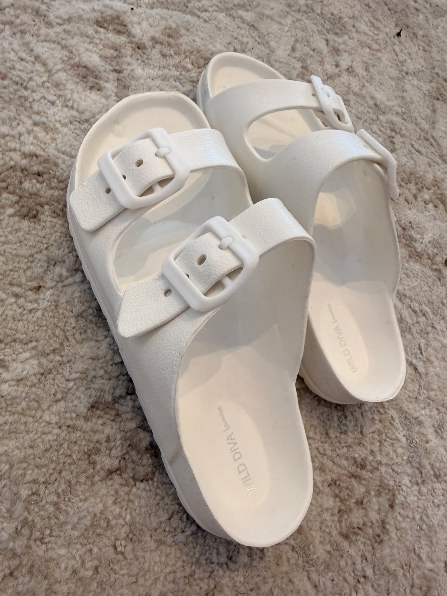 Double Buckle Sandal - White