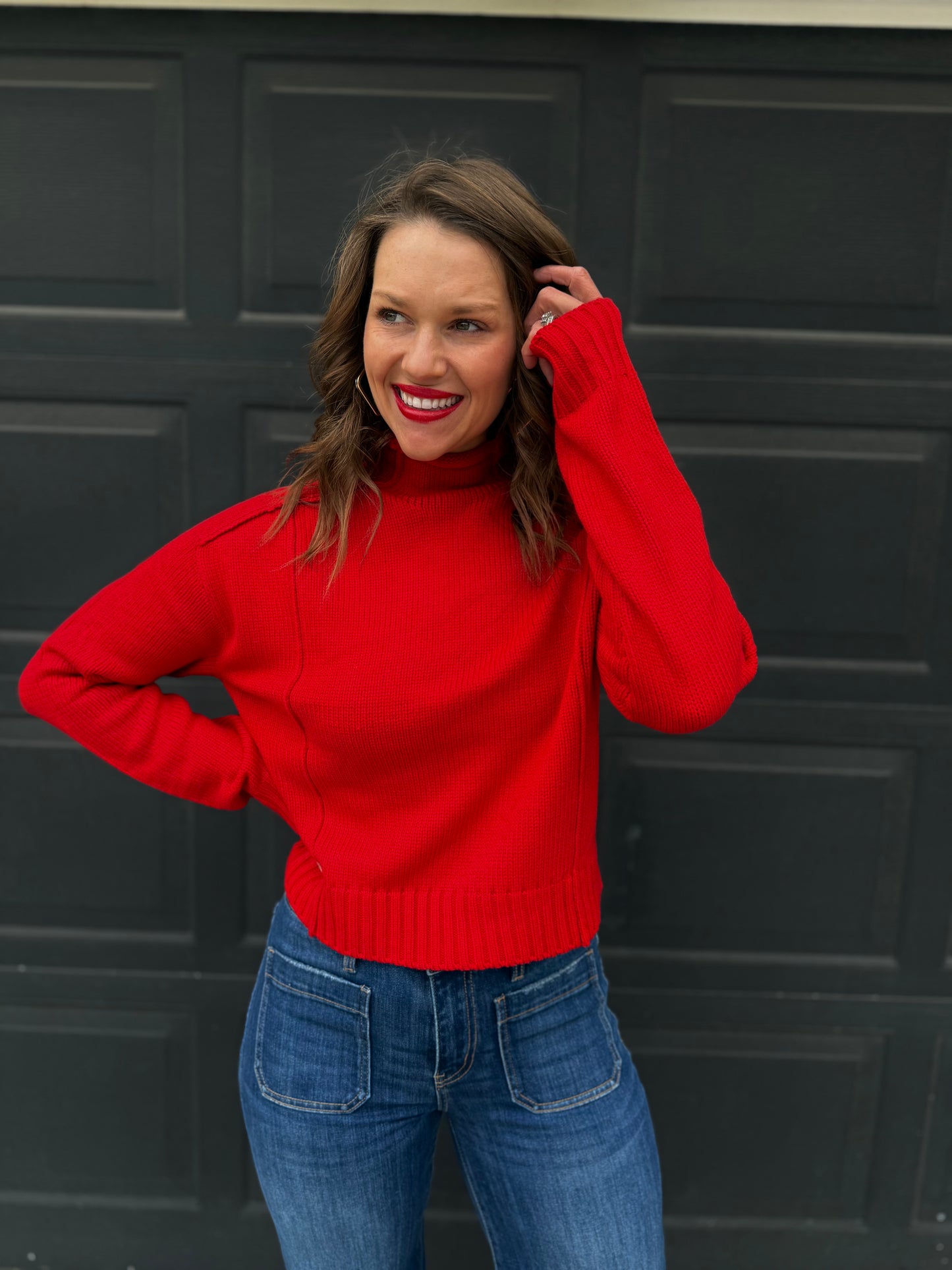 Elevate High Neck Roll Sweater