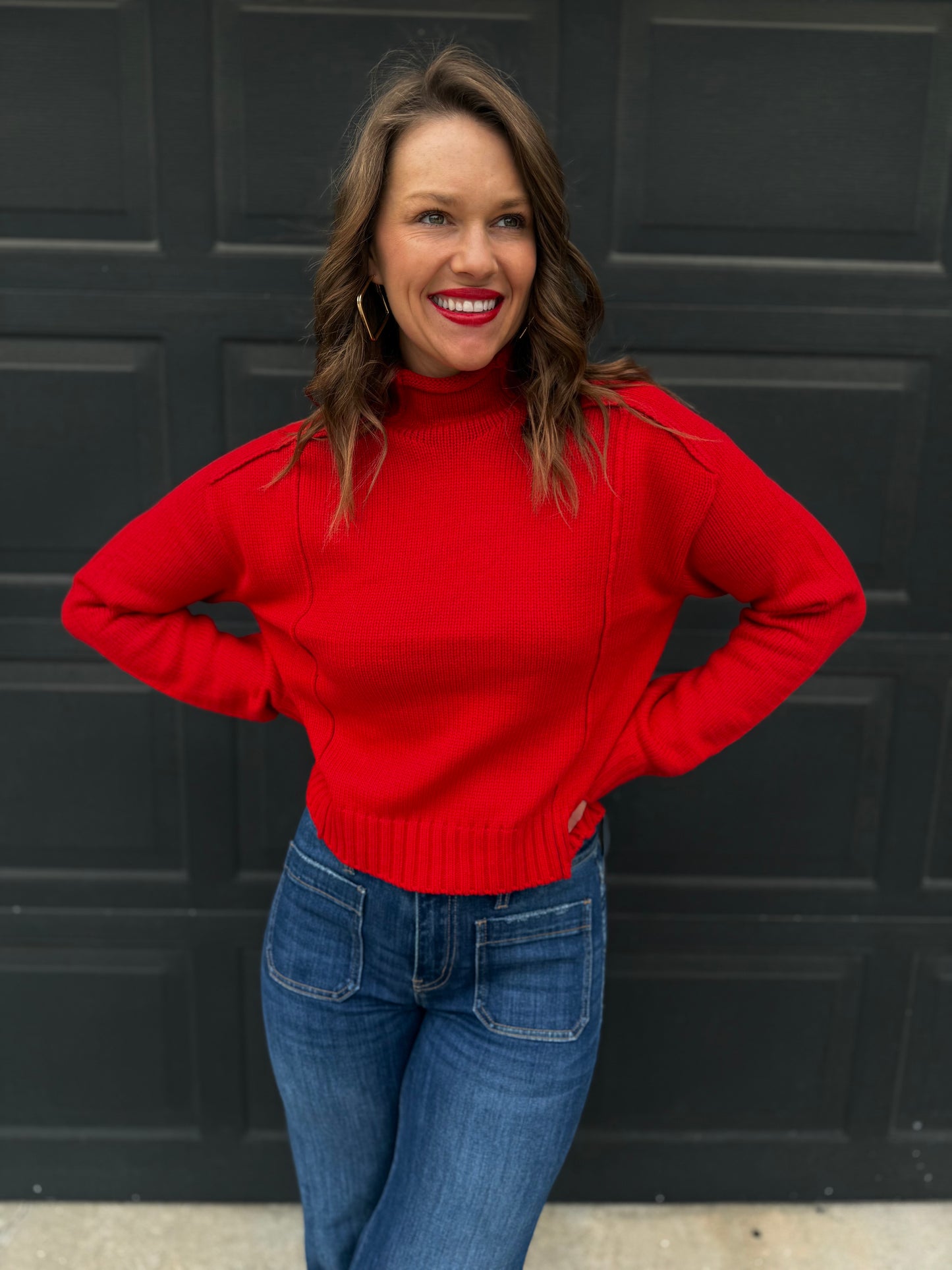 Elevate High Neck Roll Sweater