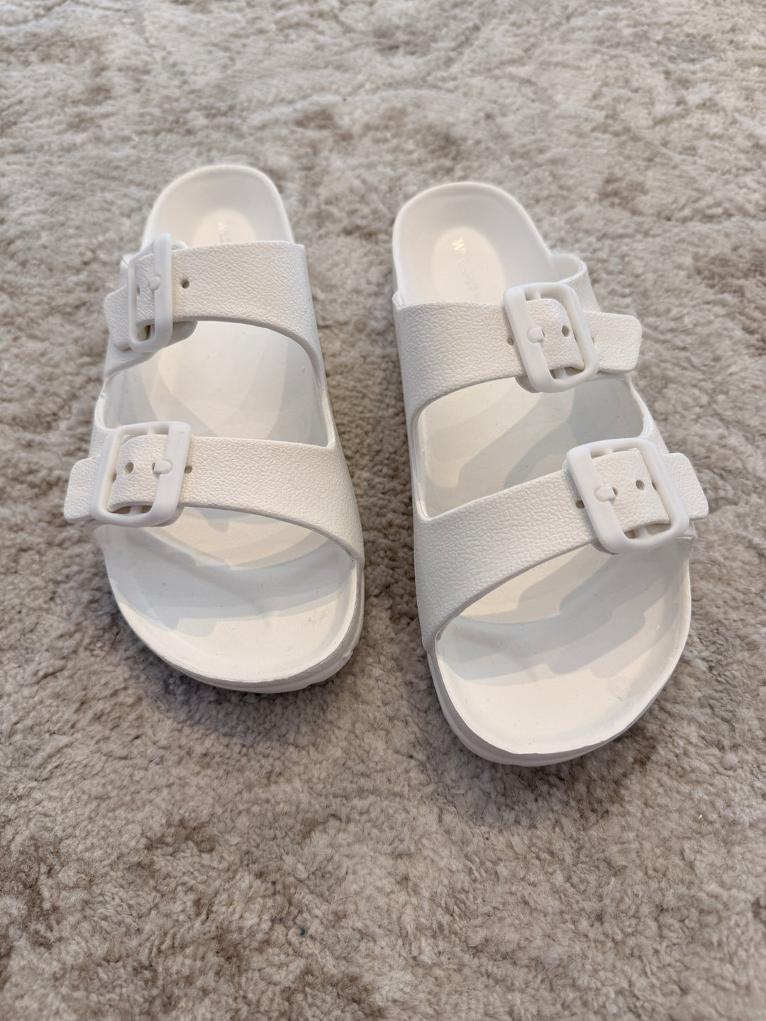 Double Buckle Sandal - White