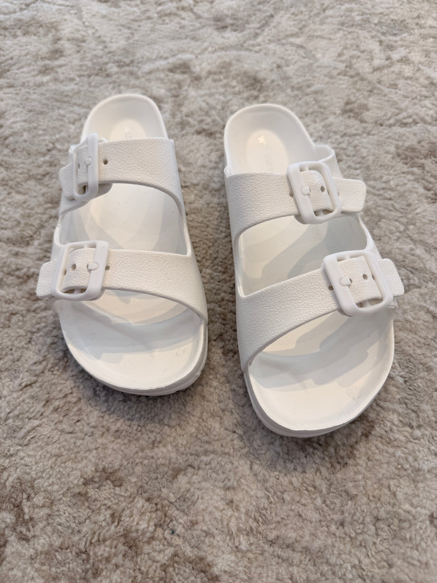 Double Buckle Sandal - White