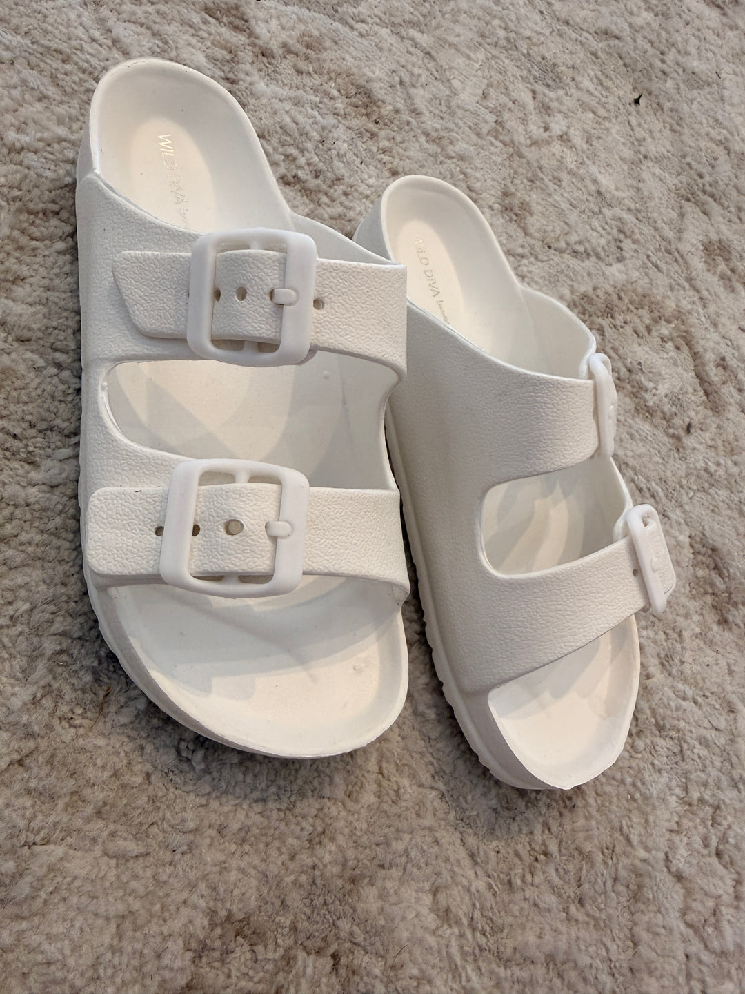 Double Buckle Sandal - White