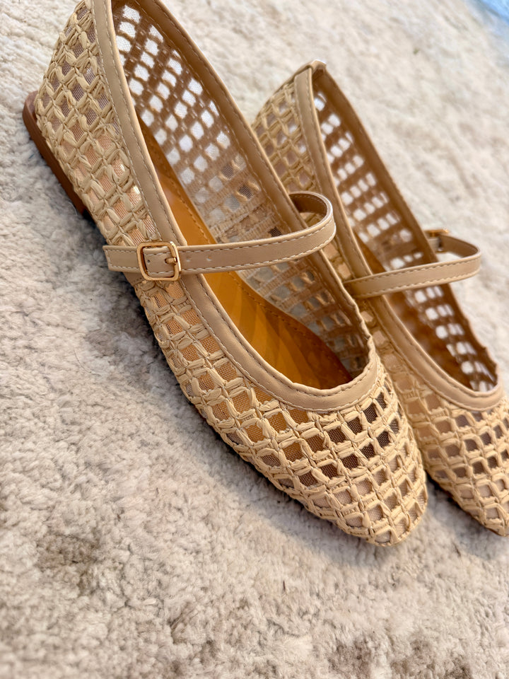 Woven Mary Jane Flats