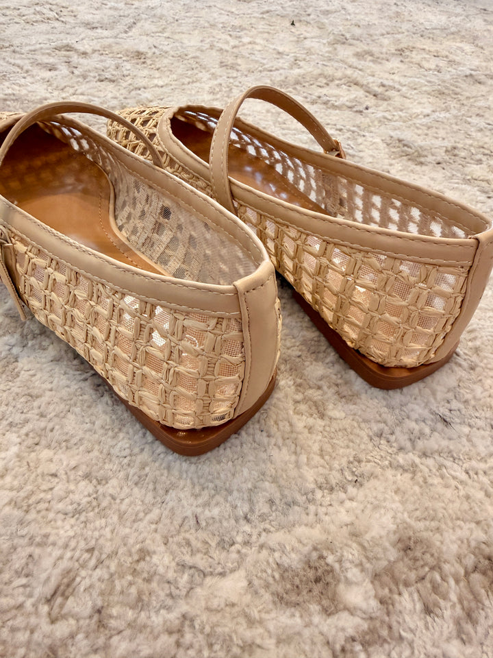 Woven Mary Jane Flats