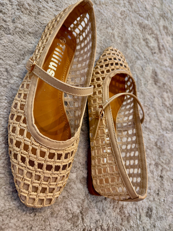 Woven Mary Jane Flats