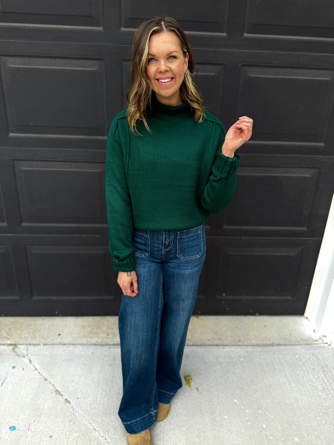 Elevate High Neck Roll Sweater