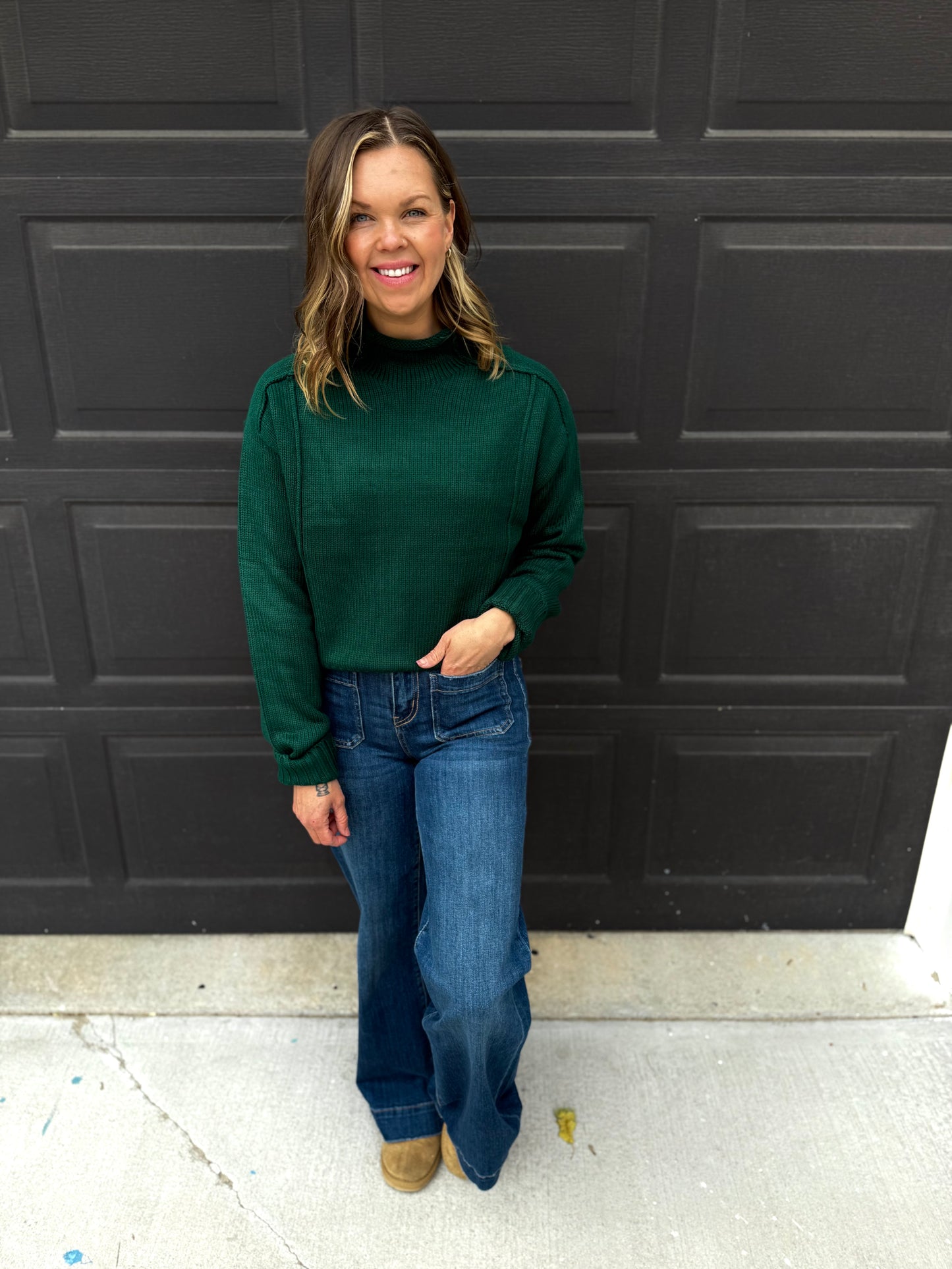 Elevate High Neck Roll Sweater